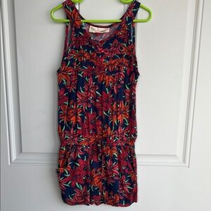 Girls Red Camel Vibrant Red and Blue Romper